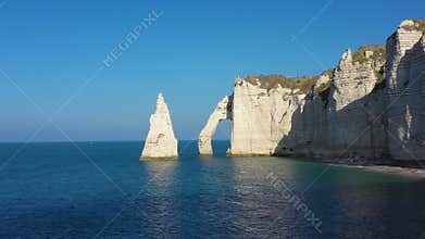 Aerial view of Etretat in Normandy