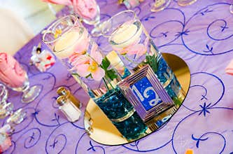 Purple wedding table decorations