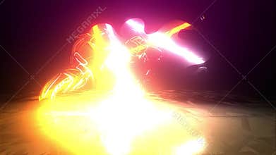 Flaming motorcycle Ride laser animation light