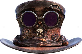 Retro Vintage Steampunk Hat Isolated