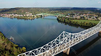 Smooth calm water makes it easy for commerce to operate along the Ohio River in West Virginia