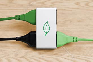 Three Cables Connected to a Multiple Socket