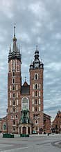 St. Mary`s catholic church Bazylika Mariacka in Krakow, Poland