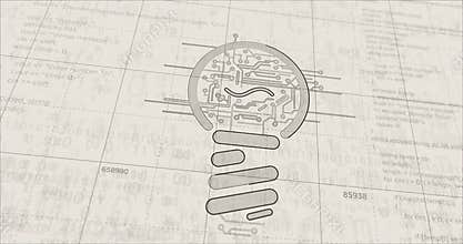 New idea concept with bulb symbol futuristic sketch