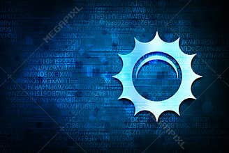 Sun icon abstract blue background illustration design