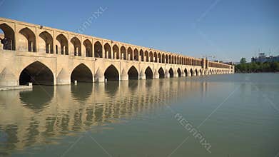 Si-o-Se Pol or Bridge of 33 arches, one of the oldest bridges of Esfahan, Iran