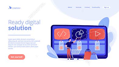 Digital service marketplace concept landing page.