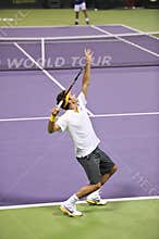 Roger Federer in action