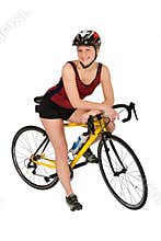Tri-athlete With Bike Isolated