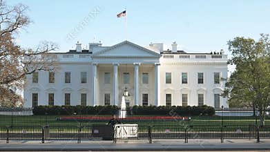 Spring afternoon view of the north side of the white house in d.c.