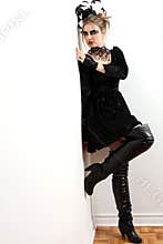 Fashion model wearing a couture dress