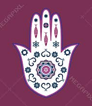 Jewish hamsa hand amulet - or Miriam hand