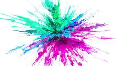 Color Burst - colorful smoke powder explosion fluid ink particles alpha matte