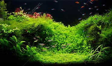 Nature freshwater aquarium in Takasi Amano style