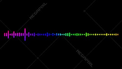 Minimalist Waveform Audio. Abstract gradient color sound waves background. 3D rendered looping animation
