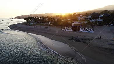 Day outdoor destination beach wedding sunset drone