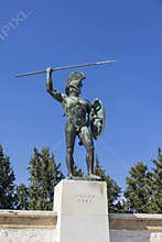 View of monument the Battle of Thermopylae. Famous places in  Greece.