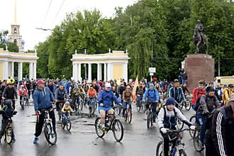Participants of the annual bike ride Ryazan Russia may 2018