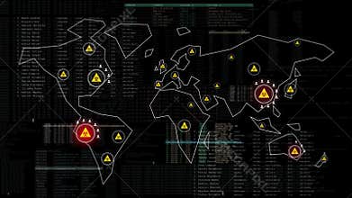 Spread of an epidemic pandemic across the global world. Virus infections on Earth. Corona / SARS / Covid Virus is spreading. Dange