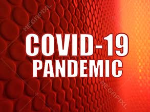 Covid-19 pandemic on a red background