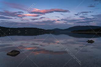Beautiful sunset in summer season in Evenes, Norway, Scandinavia