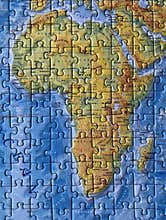 World Map as a jigsaw puzzle. Africa