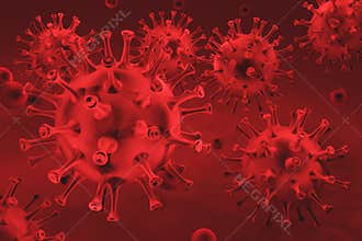 Coronavirus Illustration 3d Model. Close up of Covid-19