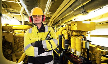 Engine room worker