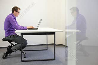 bad sitting posture on kneeling chair