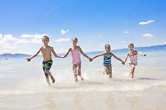 Kids on vacation at the Beach
