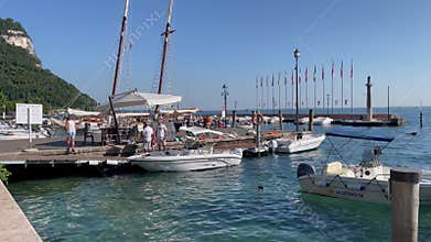 In the port of Garda on Lake Garda, Italy