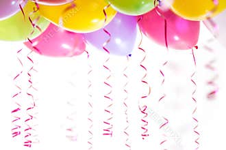 Balloons with streamers for birthday party celebration