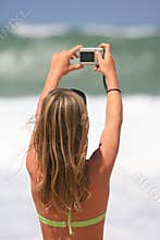 Taking pictures of the ocean