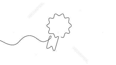 Check mark continuous line with ribbon of honor video.