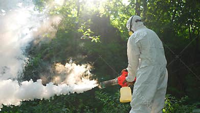 getting rid of ticks uses a mosquito fumigator to destroy the Zika virus and Dengue fever tick insect
