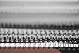 Ringbinders. Page binding borders. Business reports. Generic manual. Some spiral notebooks background for mockup