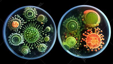 Closeups of phytoplankton, the solarpowered