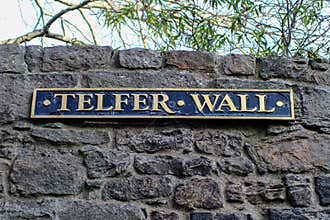 Street Name Sign for Telfer Wall in Edinburgh