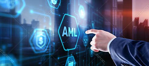 AML Anti Money Laundering Financial Bank Business Technology Concept