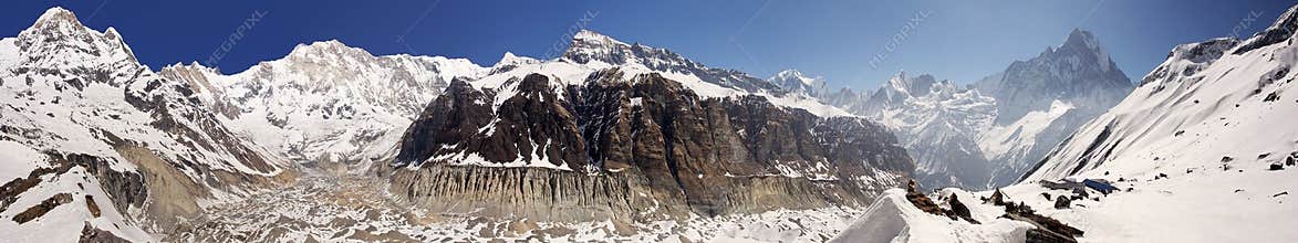Annapurna base camp panorama