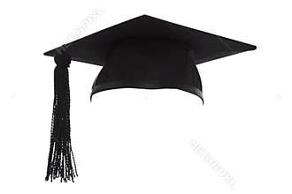 Mortar Board Graduation Cap isolated on white