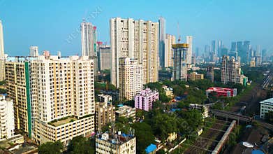 Chhatrapati Shivaji Maharaj Terminus and Brihanmumbai Municipal Corporation Head office Mumbai city aerial view