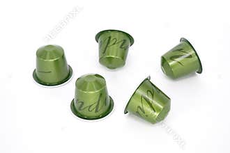 Nespresso Capsules on white Background