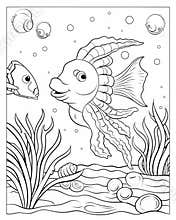 Fish coloring pages for small kids