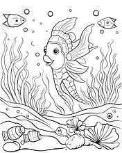 Fish coloring pages for small kids