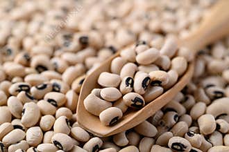 Black eye peas or cowpeas with spoon