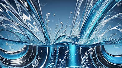 Liquid splashing into the water. Generative AI