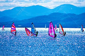 Surfboarding on Lake Champlain