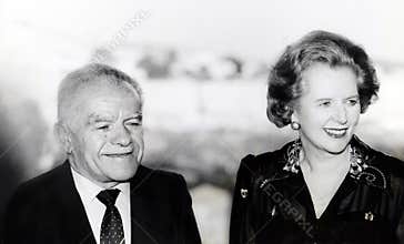 Yitzhak Shamir and Margaret Thatcher in Jerusalem 