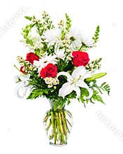 Colorful flower bouquet arrangement in vase
